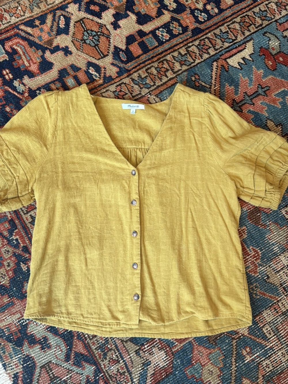 Madewell mustard button shirt